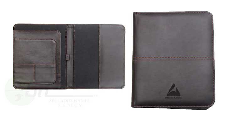 CARPETA T/C CON 2 PAPELERAS INTERIORES Y COSTURA FINGIDA
